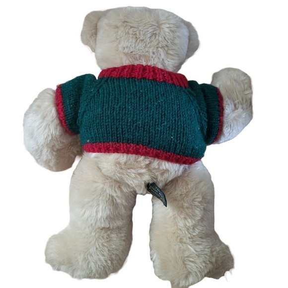 The Maine Bear Factory Tan Teddy Bear 16" Plush Stuffed Toy Green Top Handmade - Picture 2 of 4